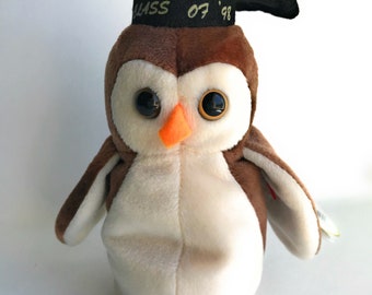 ty toys Beanie Original Baby, class 07, 98, collectables, vintage, owl, graduation