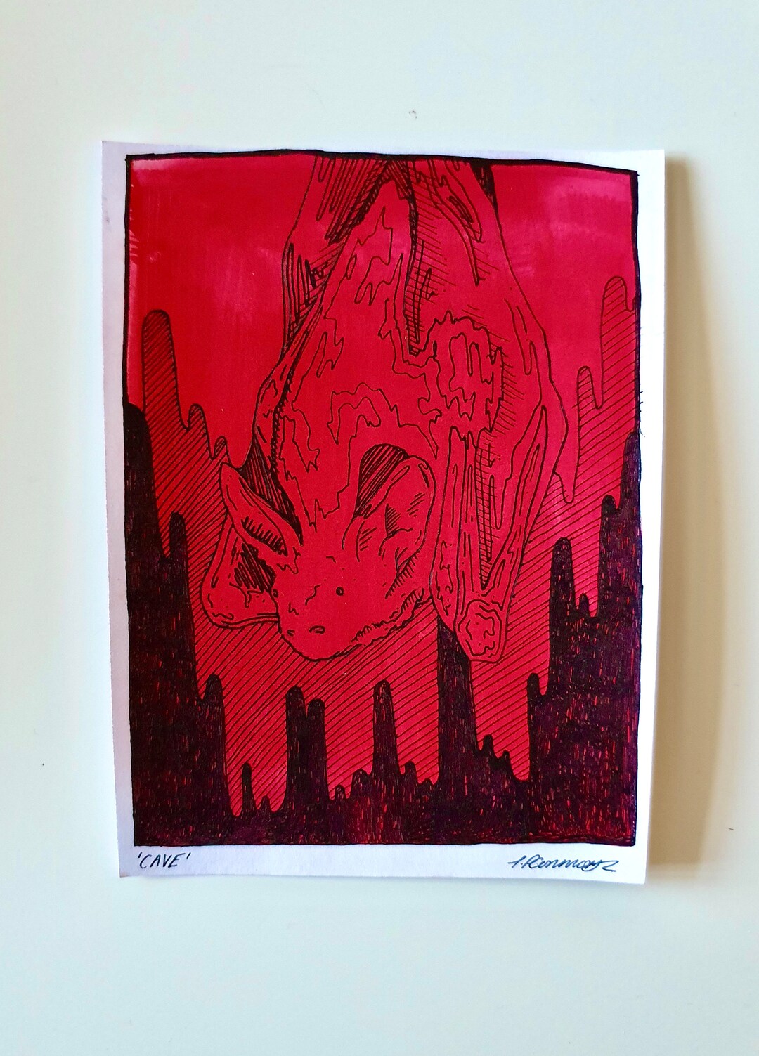 Mini Original Drawing A6 Mini Original Drawing - ‘cave’ - Etsy