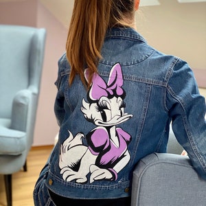 Hand painted denim jacket Sweet Jean jacket Painted denim jacket Hand painted jean jacket Painted jacket Custom denim jacket Kids jacket