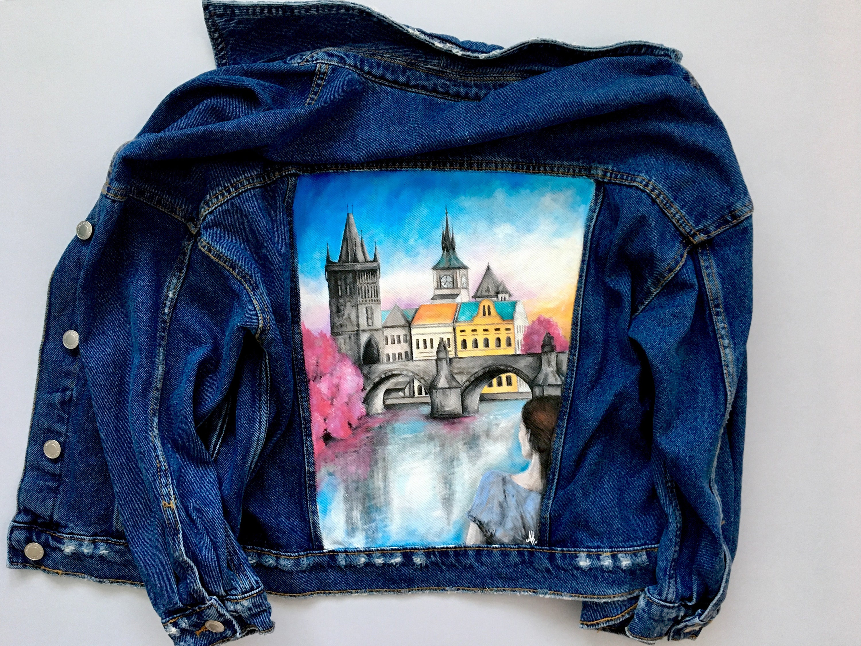 Hand Painted Denim Jacket Prague 