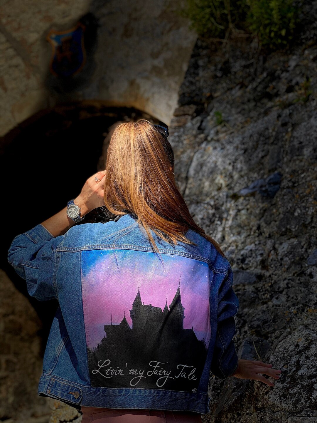 ◆THE MUSEUM VISITOR◆ HAND PAINTED DENIM JACKET PINK 10121 il_1080xN.4098284597_9i3d.jpg