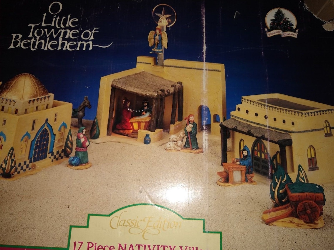 Little Town of Bethlehem Nativity Set Hand Painted Porcelain Etsy