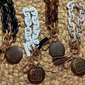 Pulsera de eslabones gruesos, llavero moderno, llavero de pulsera, pulsera de eslabones, llavero de mamá, mamás, mamá, regalos