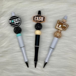 Custom Bead Pens, Western Pens, Silicone Beads, Personalized Gifts, Cute Pens, Pens, Office & School Supplies