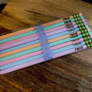 Teacher Gift, Custom Pencils, #2 Pencils, Pastel Engraved Pencils, Personalized Pencils, Name Pencil, School Supplies, Back to School