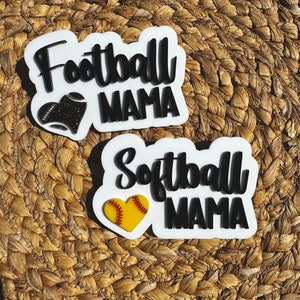 Sports Mom Bogg Bag Charm: Softball, Football Bag Tag