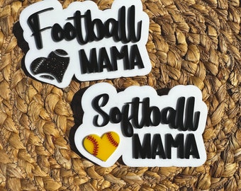 Sports Mom Bogg Bag Charm: Softball, Football Bag Tag