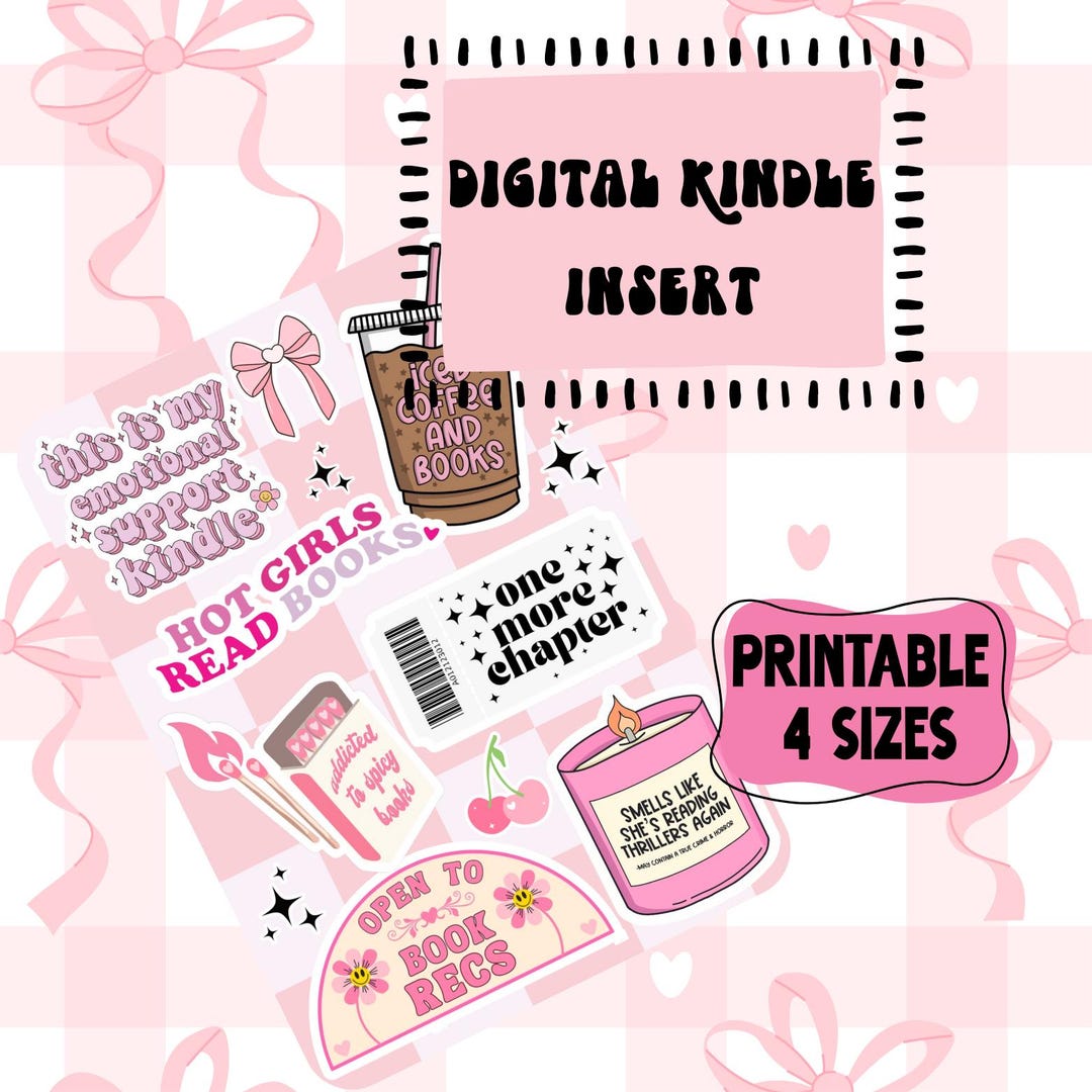 Pink Kindle Insert | Girly Ereader Decor (digital Download) - Etsy