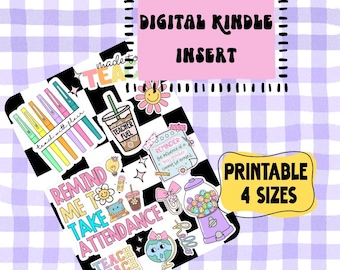 Lehrer Kindle Einsatz: Druckbare eReader Dekor (Digitaler Download)