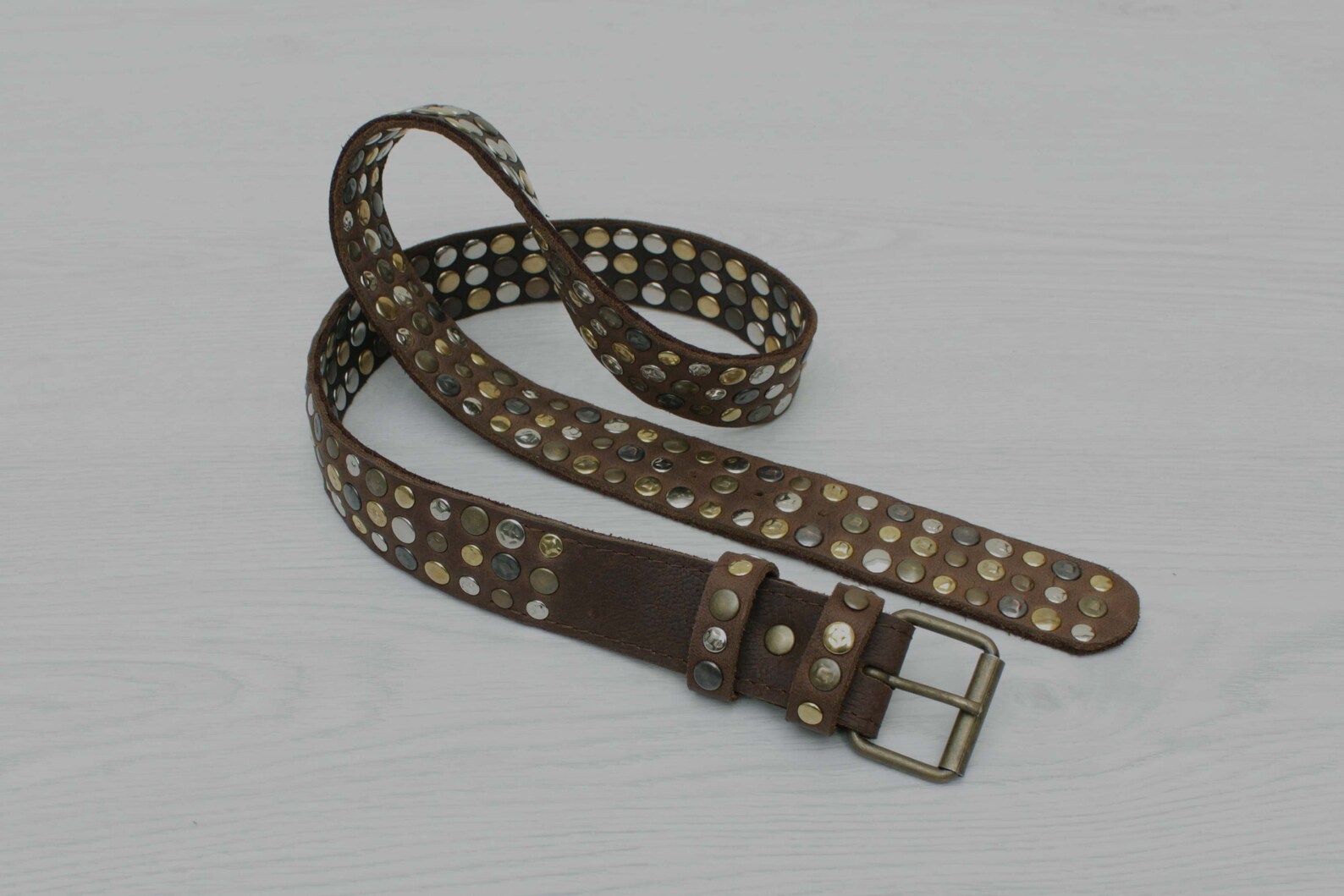 Rivets belt leather belt with rivets studded belt riveted Etsy