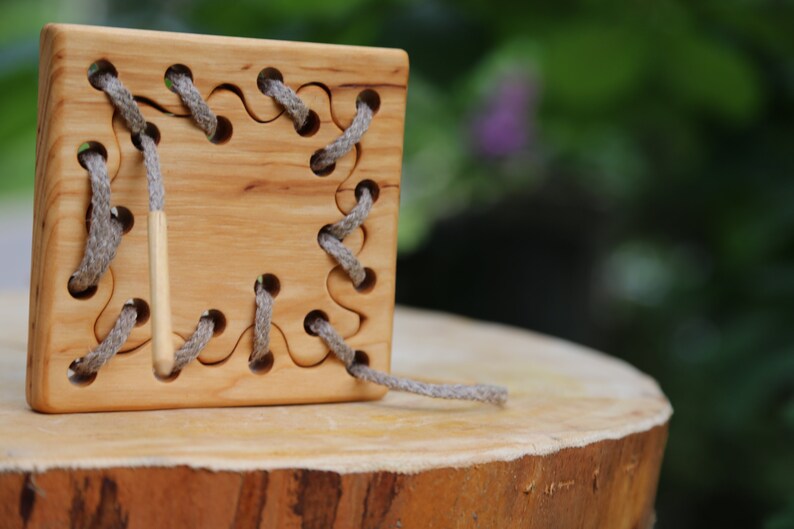 wooden lacing toy