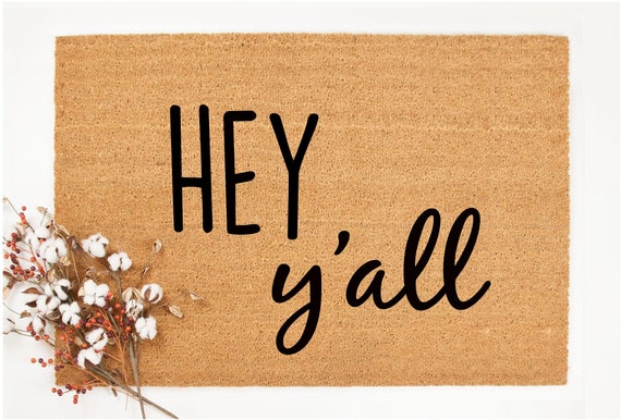 Door Mats Front Door Mat Personalized Monogram Outdoor Mat Monogrammed Outdoor Mat Outdoor Rug Cute Door Mat Outside Door Mats Hey Ya Ll