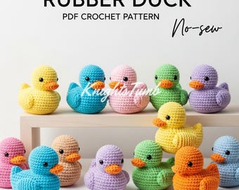 No Sew Duck Crochet Pattern PDF - Easy Amigurumi Animal Plush - Kawaii Duck Toy for Beginners - Instant Download