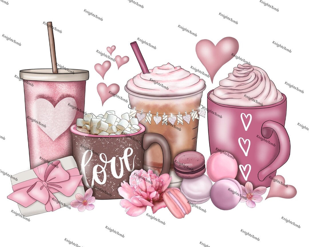 Valentine LOVE Coffee Png Sublimation Design, Valentine's Day Png ...