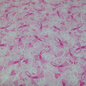 Pink Ribbon Allover by Timeless Treasure, Cancer Fabric, 100% Cotton Fabric, Pink Fabric, Breast Cancer Theme