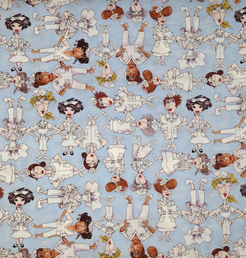 Blue Tossed Nurses by Loralie Designs 100 Cotton Fabric Etsy