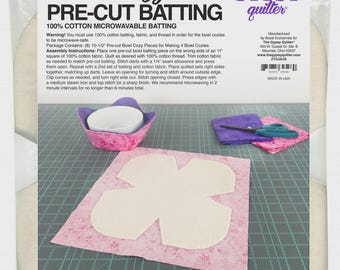 Bowl Cozy Pre-Cut 100% Cotton Batting Kit - Makes 4