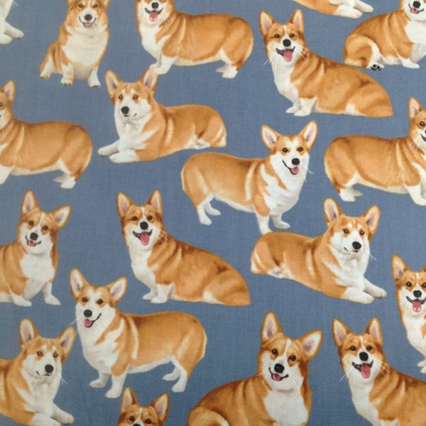 EOB 25" piece, Corgi Dog Fabric from Timeless Treasure 100% cotton, Now OOP