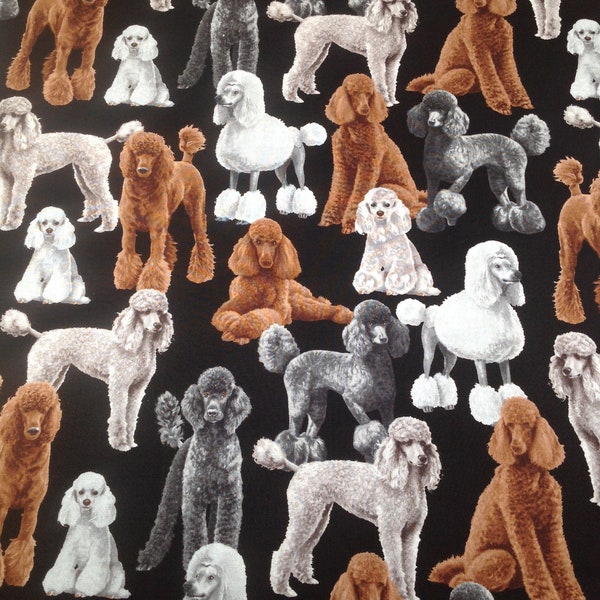 Love a Poodle Dog? Now OOP, from Timeless Treasure pure Bred Collection,  100% cotton fabric, Dog Theme Fabric