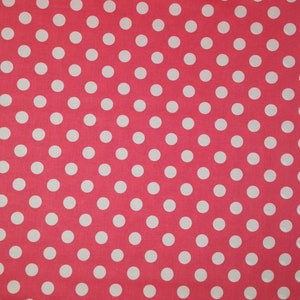 Pink Medium Dots by Riley Blake Designs, Good quality 100% Cotton quilting fabric, White polka dots on Pink, Perfect for your next project
