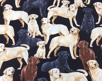 25" Last piece EOB, Labrador Retriever Puppies Cotton Fabric, Timeless Treasures