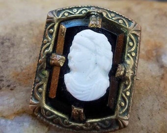 Broche de camafeo azabache victoriano