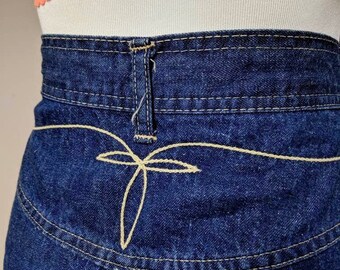 western denim skirts long