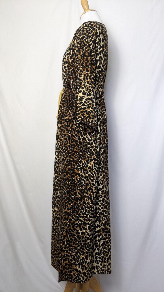 Vintage Leopard Animal Print Flannel House Dress … - image 10