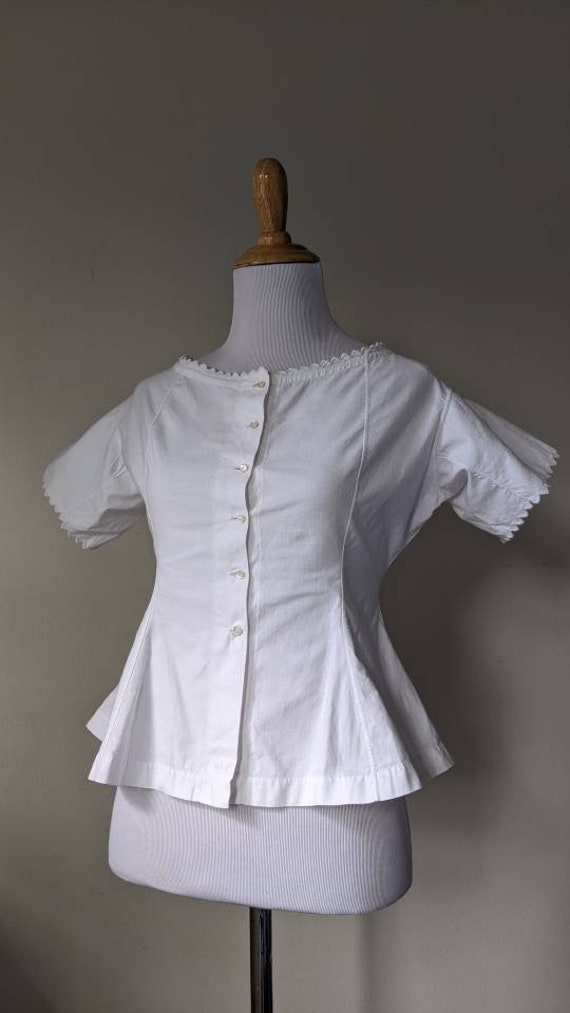 Antique Victorian Edwardian Embroidered Cotton Co… - image 2
