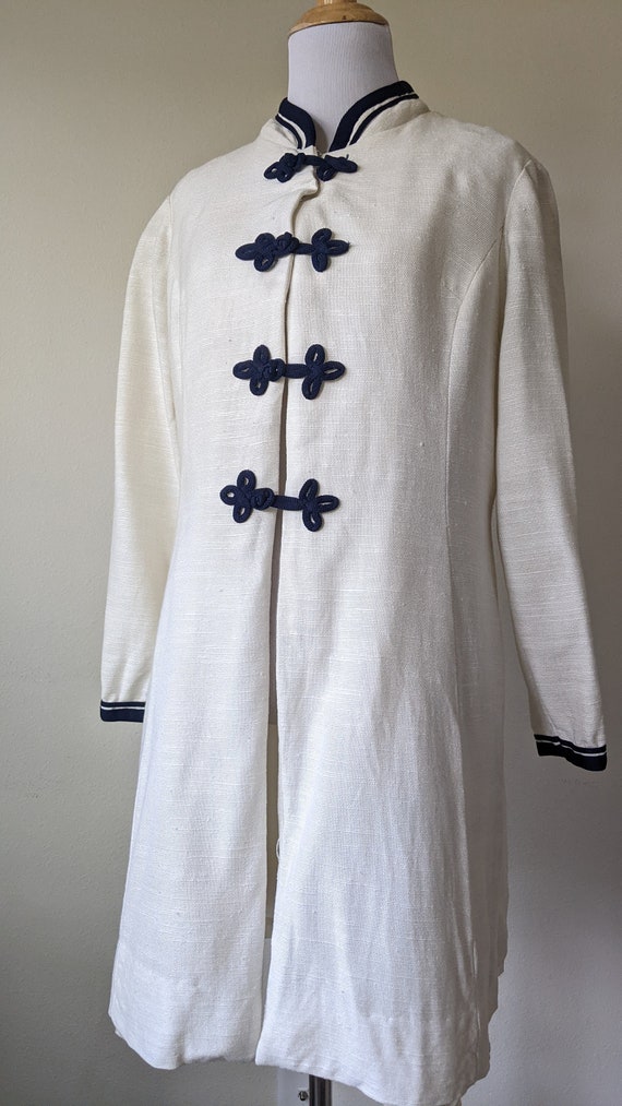 Vintage Retro 1960s white and navy blue Lord & Ta… - image 2