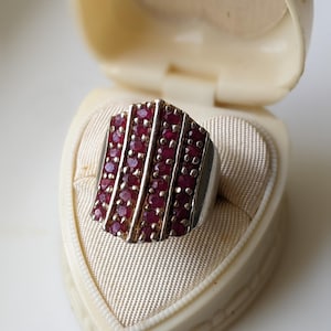 Vintage sterling silver and ruby ring