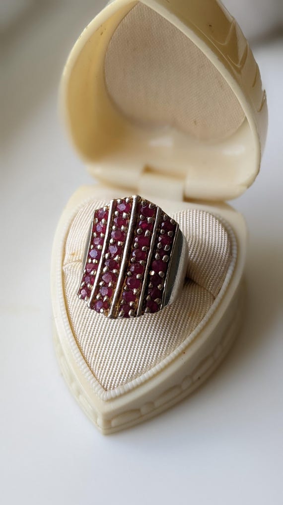 Vintage sterling silver and ruby ring - image 1