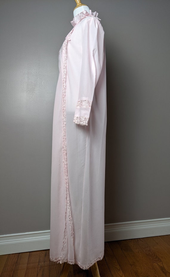 Vintage 60s 70s Pale Pink Lace Chiffon Cheongsam … - image 8