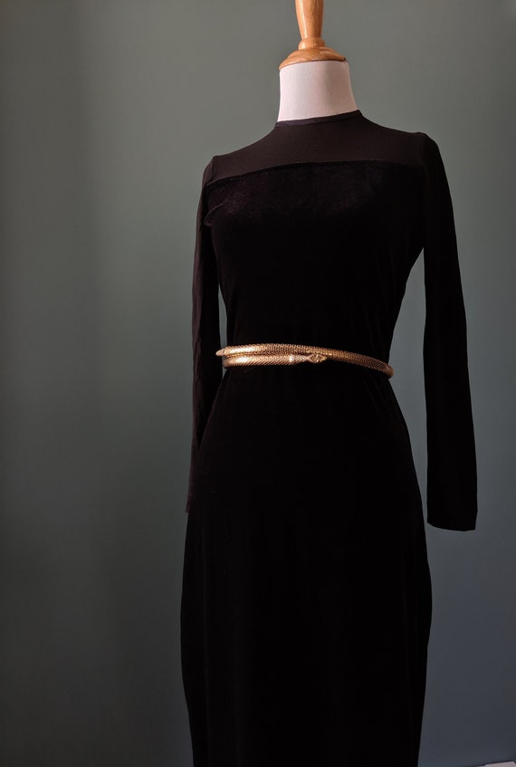 90s Vintage Gothic Vampy Black Velvet Black Mesh G