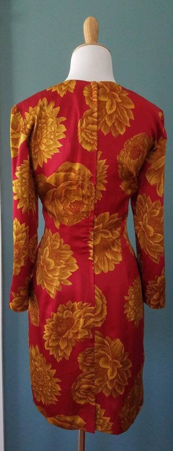 Vintage 40s Floral Silk Dress Vintage 80s Silk Re… - image 8