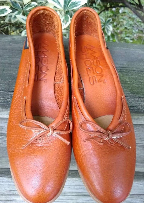 70s Vintage Cognac Leather Mason Brand Wedge Shoes Etsy Canada