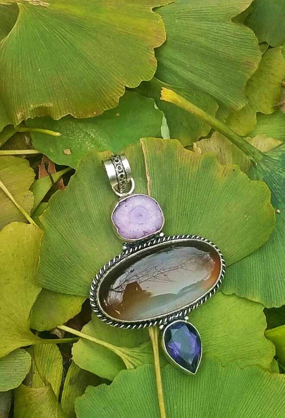 Sterling Silver & Semi Precious Pendant - image 9