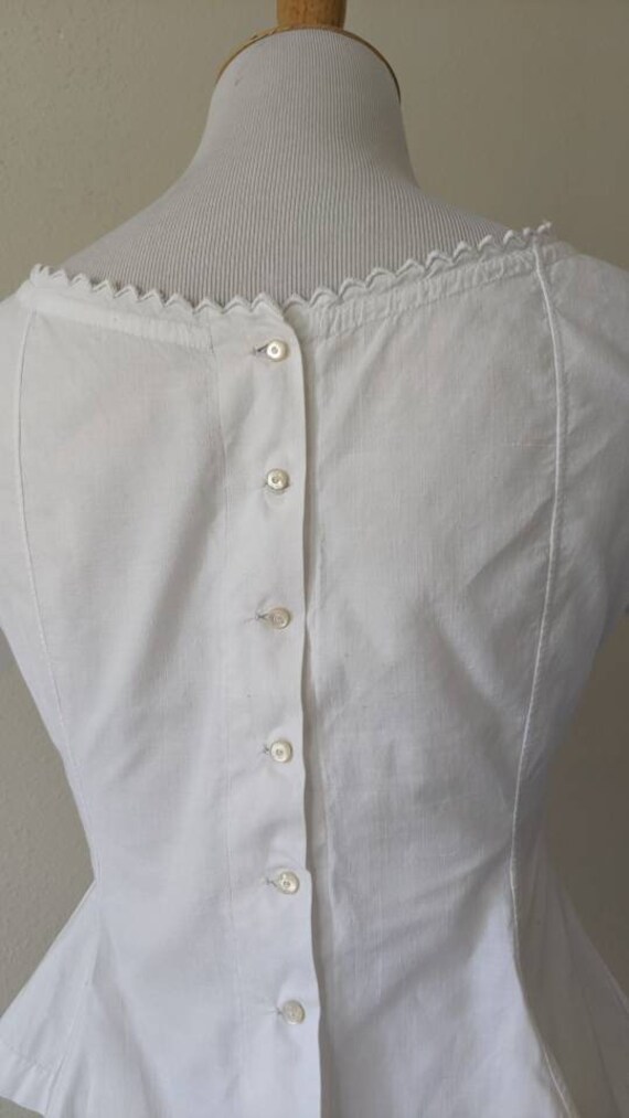 Antique Victorian Edwardian Embroidered Cotton Co… - image 6
