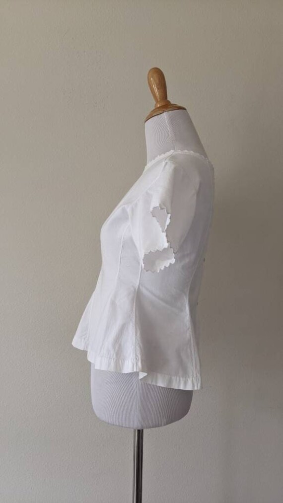 Antique Victorian Edwardian Embroidered Cotton Co… - image 4