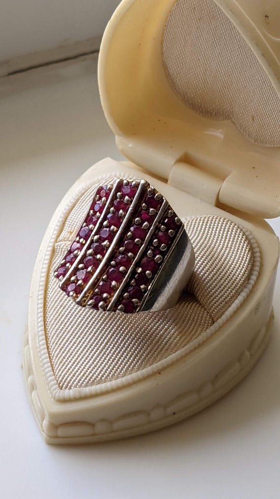 Vintage sterling silver and ruby ring - image 3