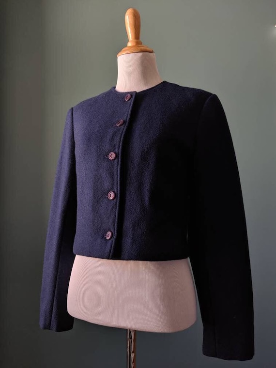 Vintage 40's style Pendleton Navy Blue Wool Cropp