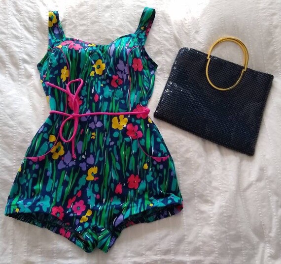 Vintage 60s Floral Swim Suit