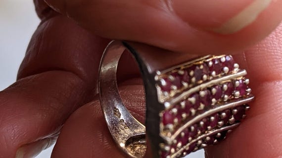 Vintage sterling silver and ruby ring - image 4