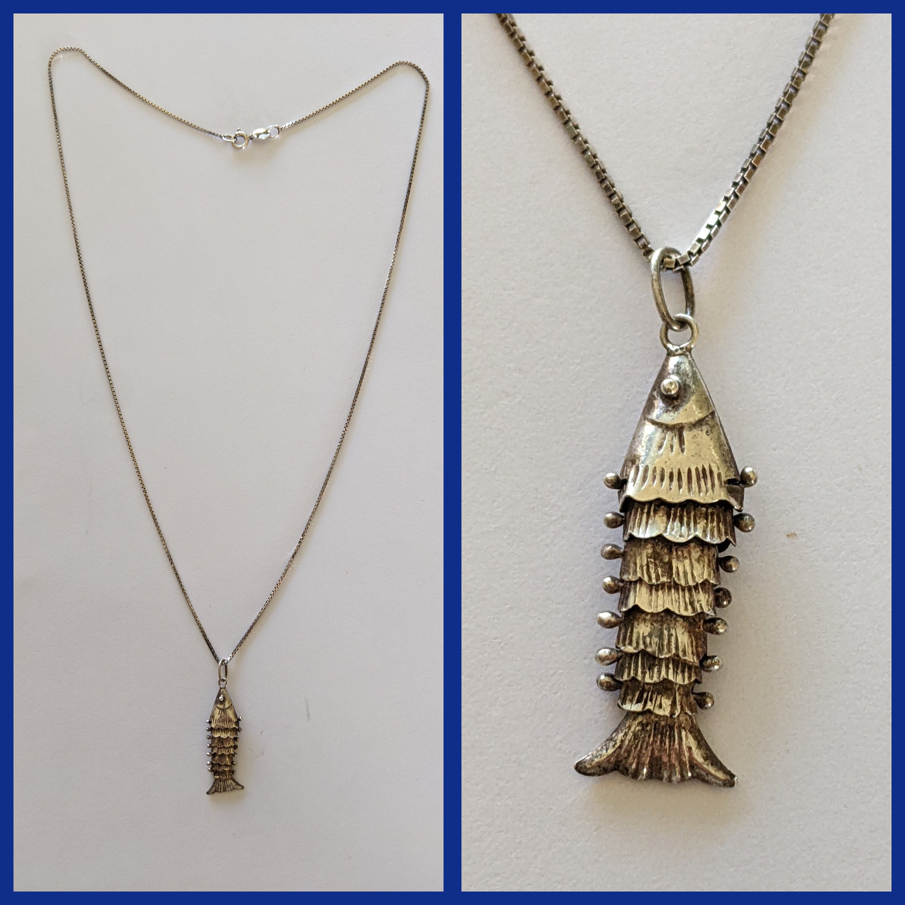 Silver Articulated Fish Necklace