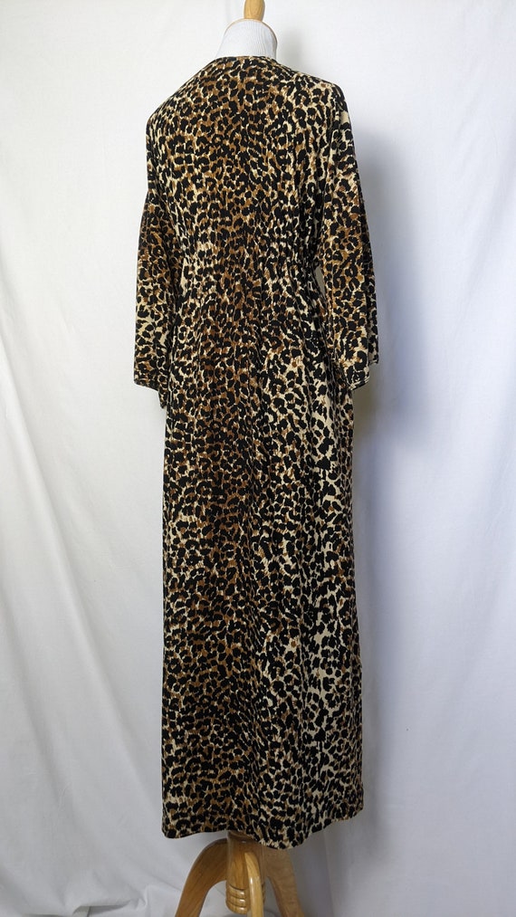 Vintage Leopard Animal Print Flannel House Dress … - image 8