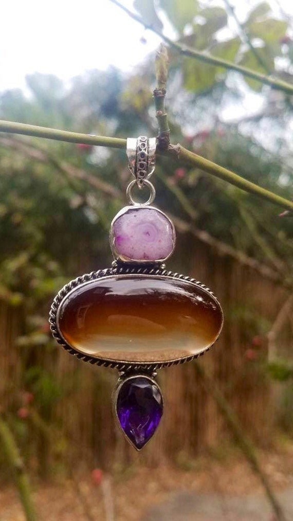 Sterling Silver & Semi Precious Pendant - image 5