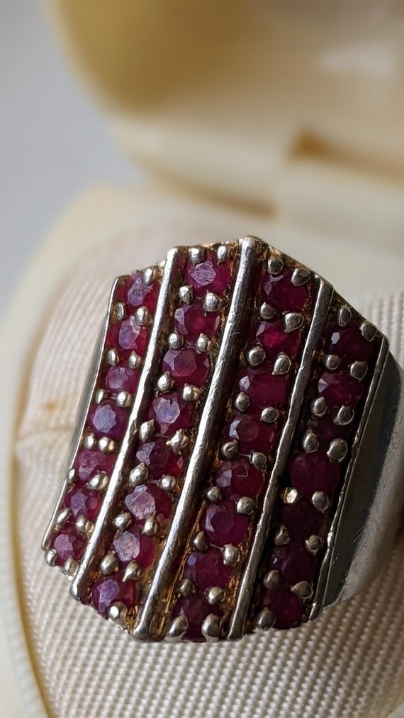 Vintage sterling silver and ruby ring - image 2