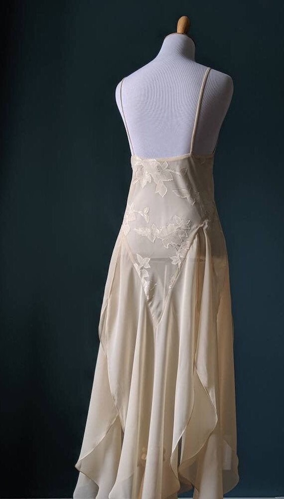 Vintage Cream Floral Lingerie Nightgown