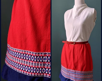 60s Vintage Red White and Blue Mod Fourth of July  Memorial Day Patriotic Fleet Week Dress