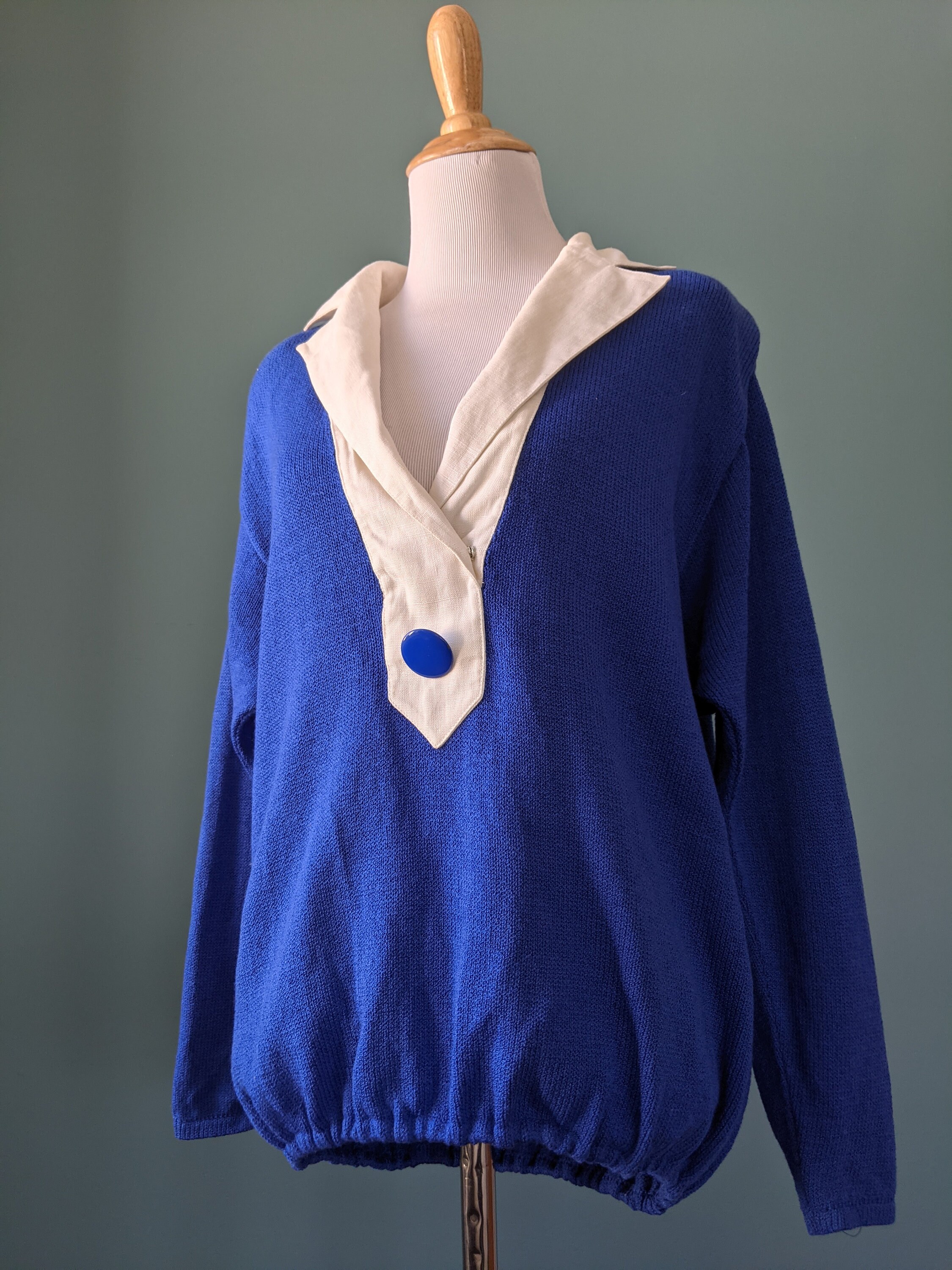 Vintage 80s Cobalt Blue Royal Blue Knit St. John Sweater | Etsy
